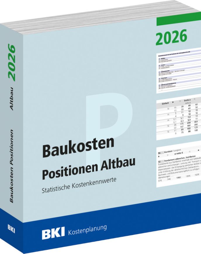 BKI Baukosten Positionen Altbau 2026